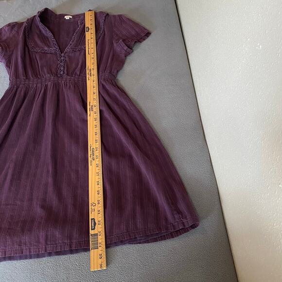 Vintage Fossil Dress Boho Romantic Cottage Womens L Purple Short Sleeve Lined - Picture 11 of 13